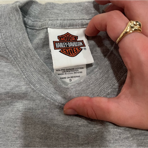 Harley Davidson Y2K Grunge Skull Cut Off T Shirt Small 2009 Hanes Beefy T - Picture 2 of 5